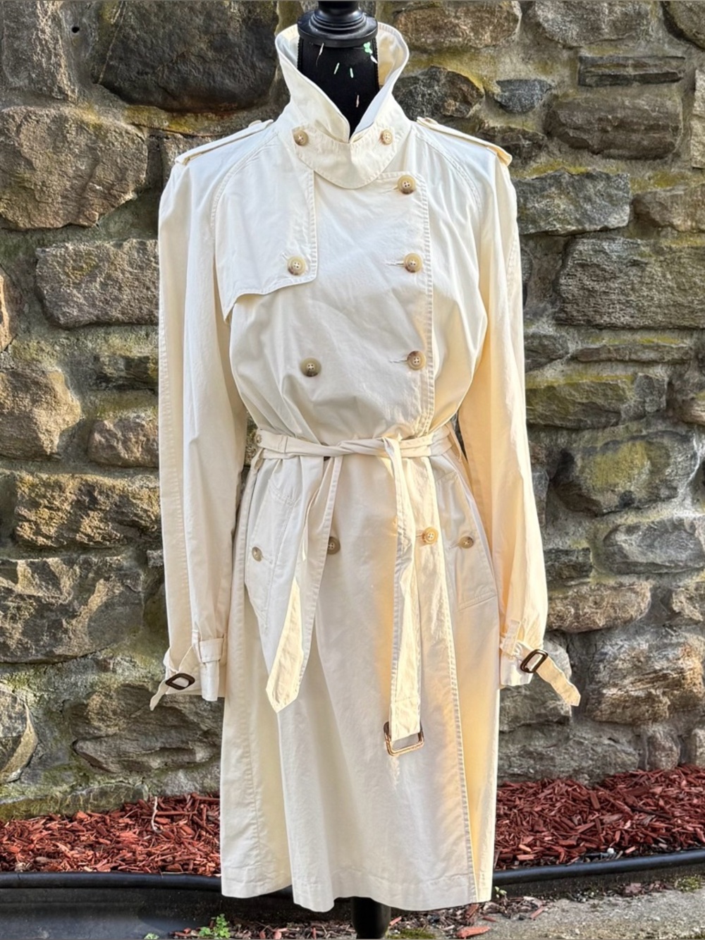 NWOT Authentic Ralph Lauren Ivory trench coat L